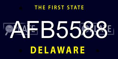 AFB5588 Delaware License Plate