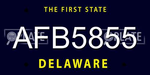 AFB5855 Delaware License Plate