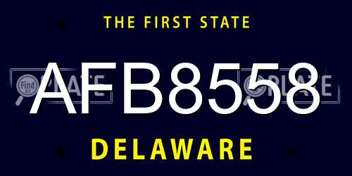 AFB8558 Delaware License Plate