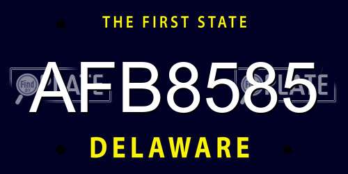 AFB8585 Delaware License Plate