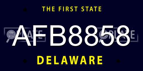 AFB8858 Delaware License Plate