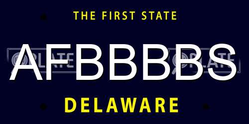 AFBBBBS Delaware License Plate