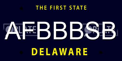 AFBBBSB Delaware License Plate