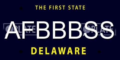 AFBBBSS Delaware License Plate