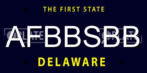 AFBBSBB Delaware License Plate