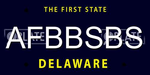 AFBBSBS Delaware License Plate