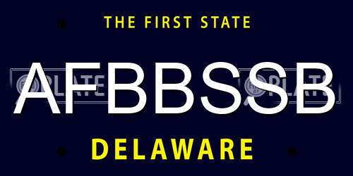AFBBSSB Delaware License Plate