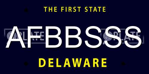 AFBBSSS Delaware License Plate