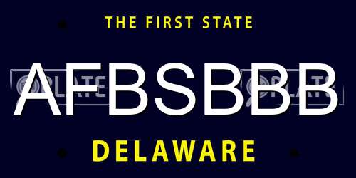 AFBSBBB Delaware License Plate