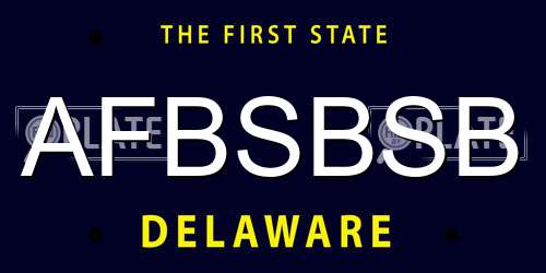 AFBSBSB Delaware License Plate