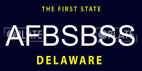 AFBSBSS Delaware License Plate
