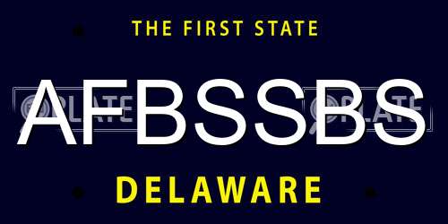 AFBSSBS Delaware License Plate
