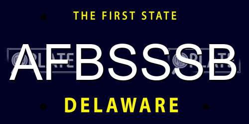 AFBSSSB Delaware License Plate