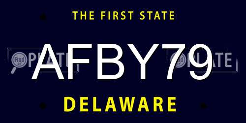 AFBY79 Delaware License Plate