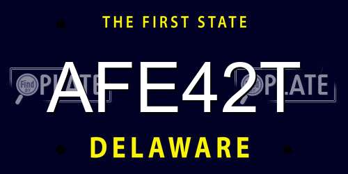 AFE42T Delaware License Plate