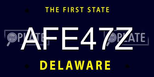 AFE47Z Delaware License Plate