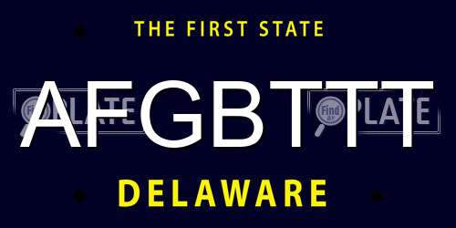 AFGBTTT Delaware License Plate