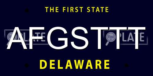 AFGSTTT Delaware License Plate