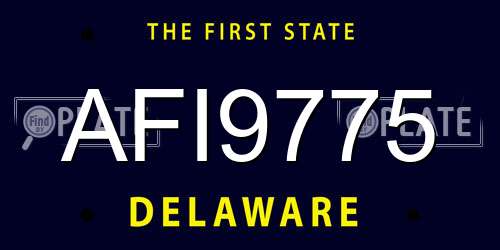 AFI9775 Delaware License Plate