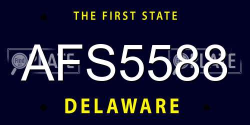 AFS5588 Delaware License Plate