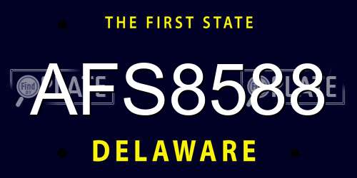 AFS8588 Delaware License Plate