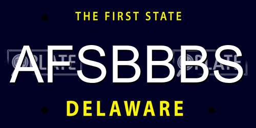 AFSBBBS Delaware License Plate