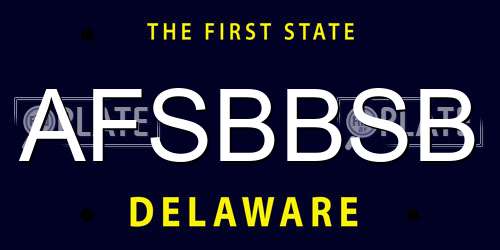 AFSBBSB Delaware License Plate