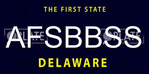 AFSBBSS Delaware License Plate