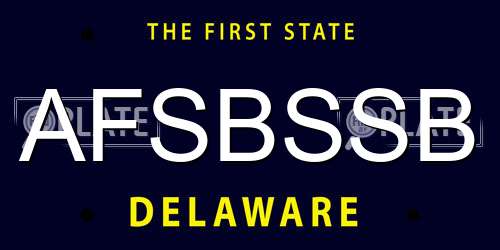 AFSBSSB Delaware License Plate