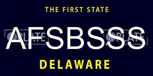 AFSBSSS Delaware License Plate