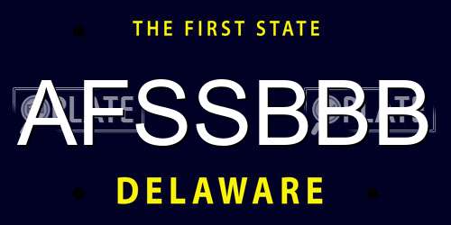 AFSSBBB Delaware License Plate