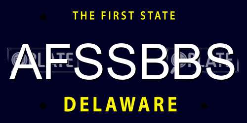 AFSSBBS Delaware License Plate