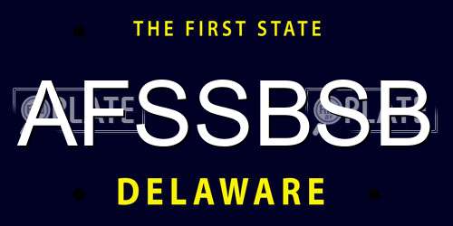 AFSSBSB Delaware License Plate