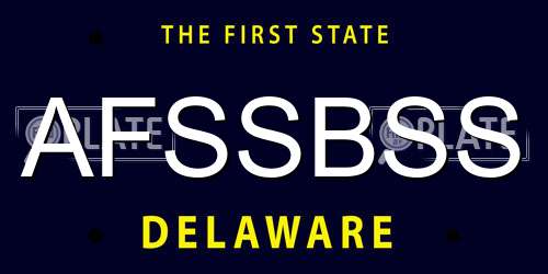 AFSSBSS Delaware License Plate