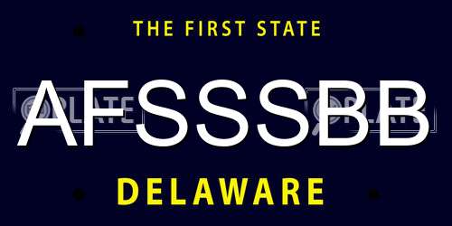 AFSSSBB Delaware License Plate