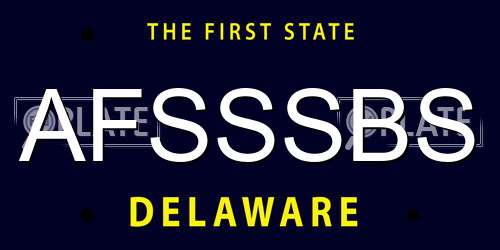 AFSSSBS Delaware License Plate