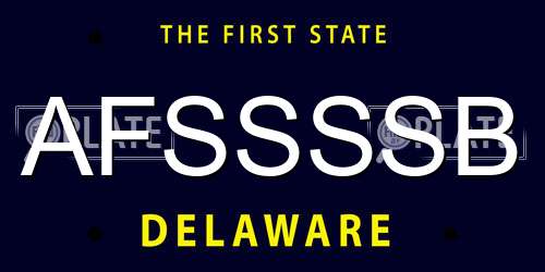 AFSSSSB Delaware License Plate