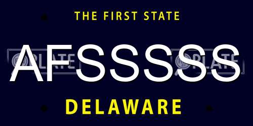 AFSSSSS Delaware License Plate