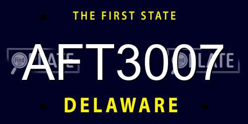 AFT3007 Delaware License Plate