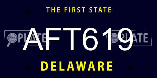 AFT619 Delaware License Plate