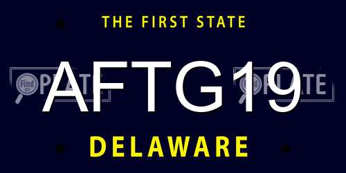 AFTG19 Delaware License Plate