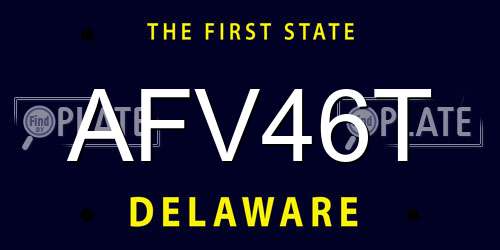 AFV46T Delaware License Plate