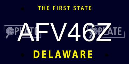 AFV46Z Delaware License Plate