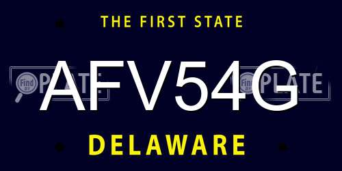 AFV54G Delaware License Plate