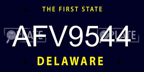 AFV9544 Delaware License Plate