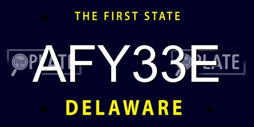 AFY33E Delaware License Plate