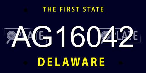 AG16042 Delaware License Plate