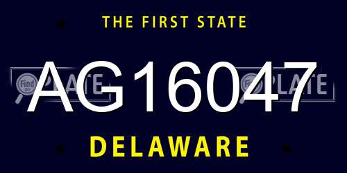 AG16047 Delaware License Plate