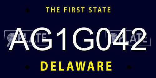 AG1G042 Delaware License Plate