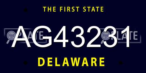AG43231 Delaware License Plate